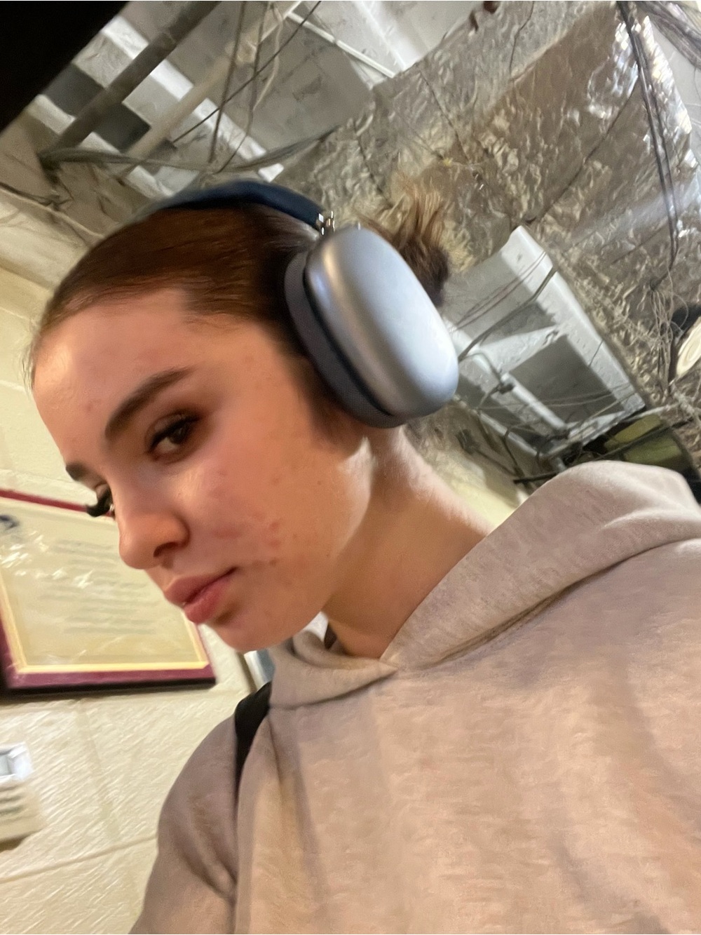 Apple On-Ear Headphones — Silver with Dark Blue Headband